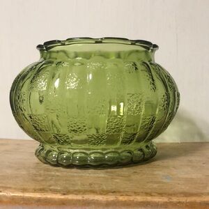 SOLDVintage ALR Co. Green Glass Bowl Checker Pattern